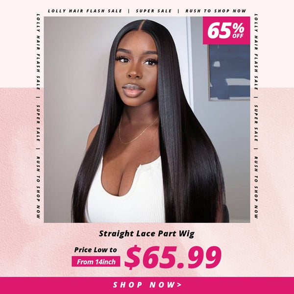 [30"=$169.99] Lolly Flash Sale Straight 13x1 Lace Part Human Hair Wigs