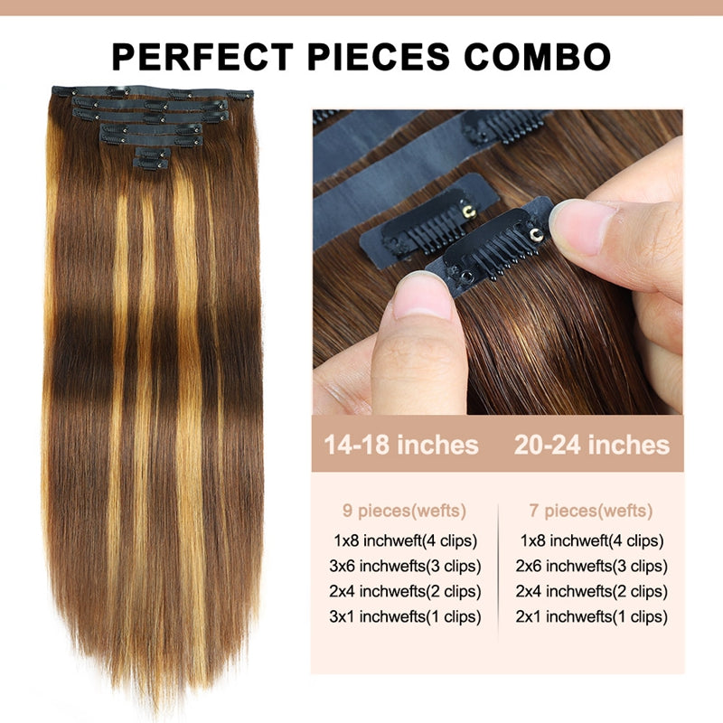 9pieces and 7 pieces COMBO Hair