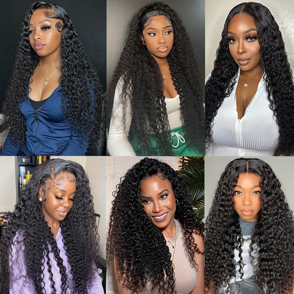 40 Inch Long Curly Human Hair Wigs 13x4 HD Lace Front Wig Pre Plucked Lace Frontal Wigs