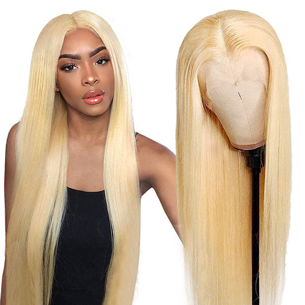 613 HD Lace Frontal Wig 30 Inch Blonde Lace Front Wig Human Hair 13x4 Transparent Lace Wigs - LollyHair