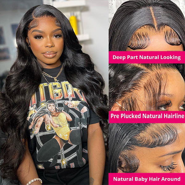 13x4 HD Transparent Lace Front Human Hair Wigs Body Wave 4x4 5x5 Lace Closure Wigs