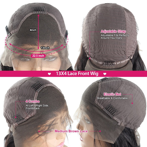 Curly Human Hair Wig 13x4 Lace Front Human Hair Wigs Pre Plucked Curly Lace Front Wig - LollyHair