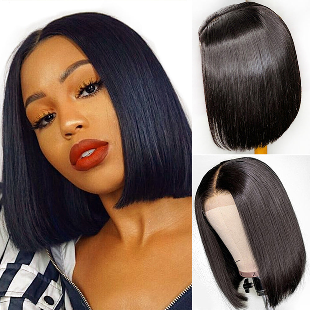Straight Bob Wig Lace Front Human Hair Wigs Brazilian Bob Frontal Wigs 4x4 5x5 Closure Wig - LollyHair