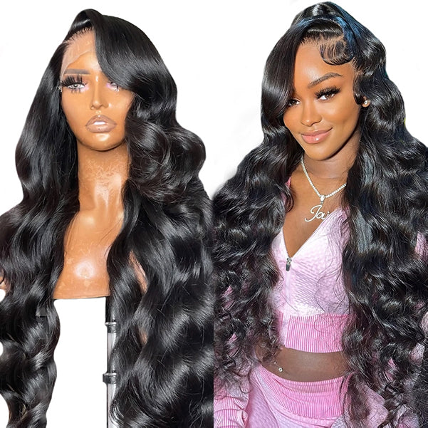 Lolly 13x4 HD Glueless Lace Front Wigs Tiny Knots Body Wave Pre-plucked Wear Go Human Hair Wigs