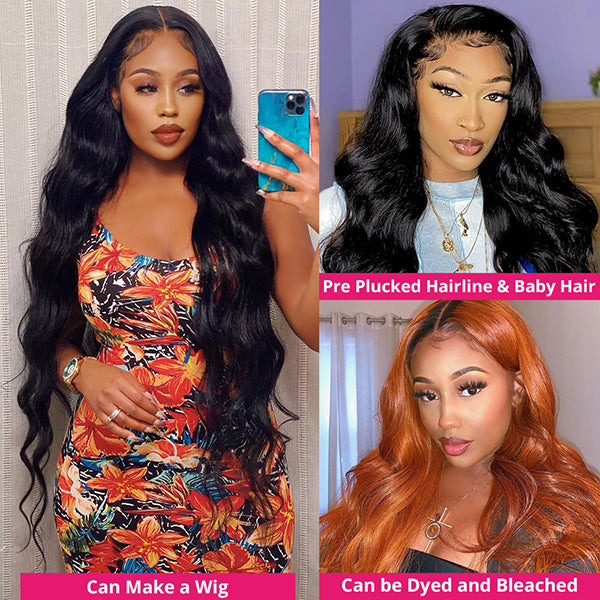 22 24 26 inch 5x5 HD Transparent Lace Closure Deep Part Body Wave Human Hair Closure - LollyHair