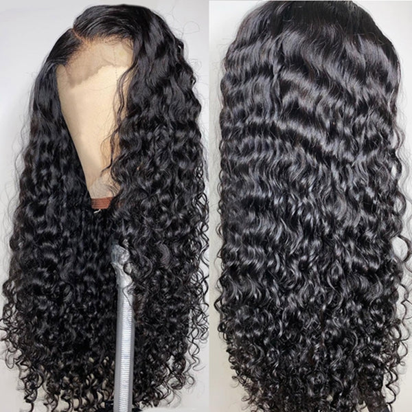 250% Water Wave Closure Wig 4X4 HD Transparent Lace Human Hair wig 30 Inch