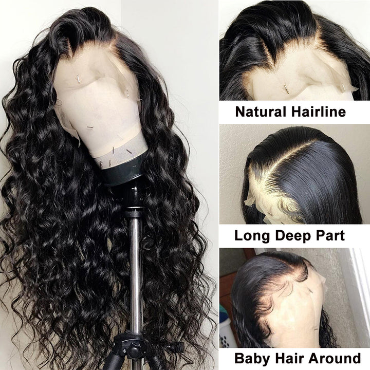 Loose Deep Wave 13x4 Lace front Human Hair Wigs Hd Transparent Lace Frontal Wig - LollyHair
