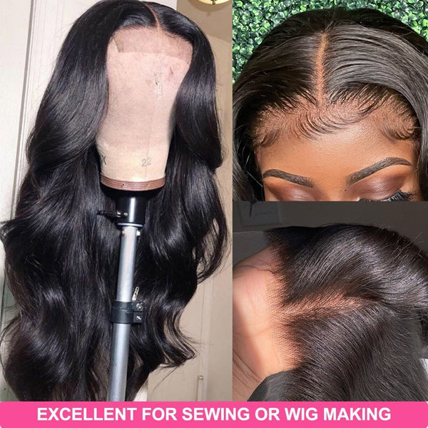 4x4 HD Body Wave Lace Closure Transparent Virgin Human Hair Lace Closure Pre Plucked - LollyHair