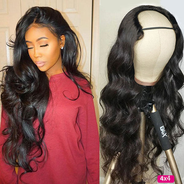 U Part Wig Human Hair Glueless Brazilian Body Wave Wig Full Machine Made U Shaped Wig - LollyHair