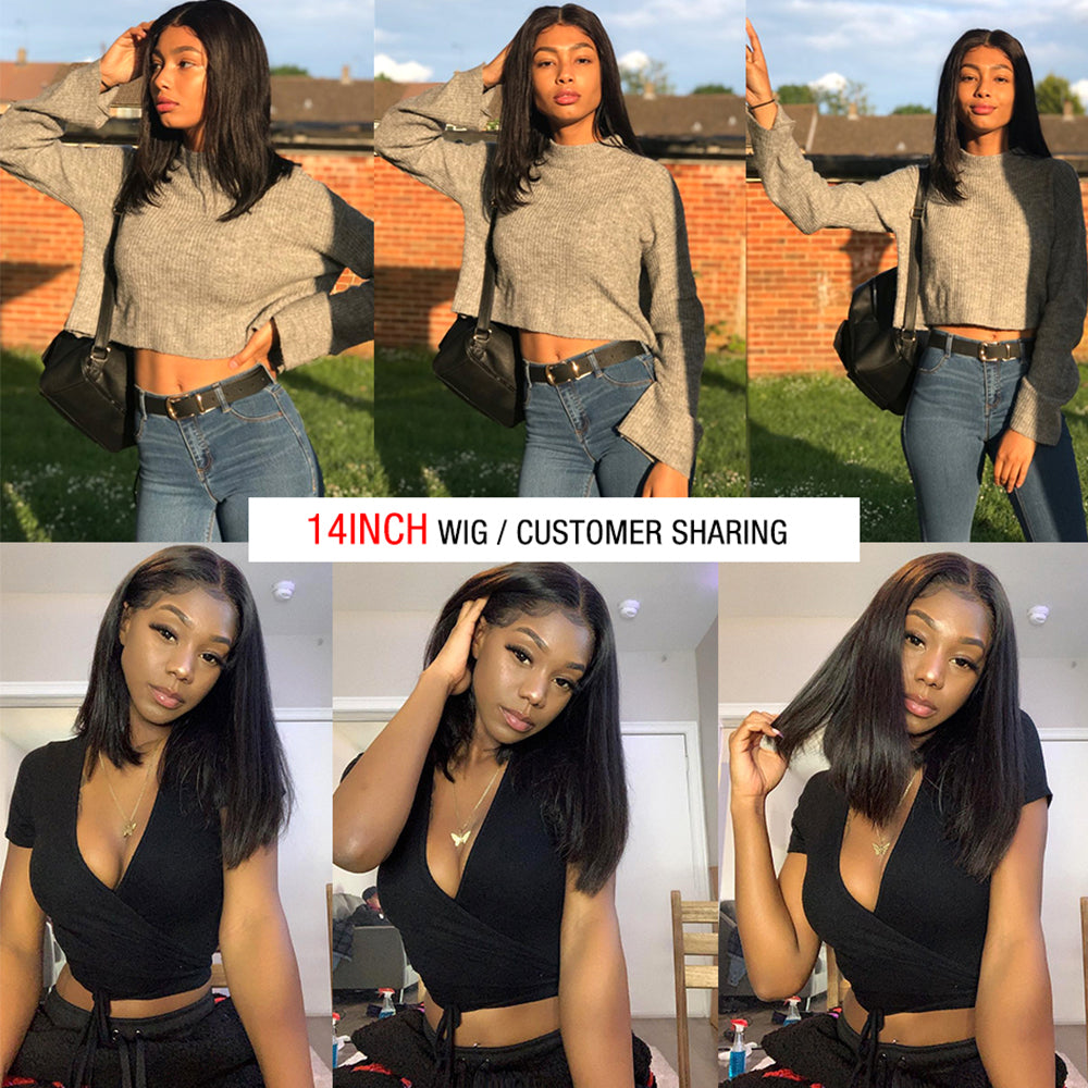 Straight Bob Wig Lace Front Human Hair Wigs Brazilian Bob Frontal Wigs 4x4 5x5 Closure Wig - LollyHair
