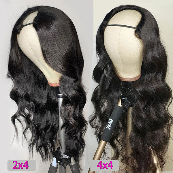 U Part Wig Human Hair Glueless Brazilian Body Wave Wig Full Machine Made U Shaped Wig - LollyHair