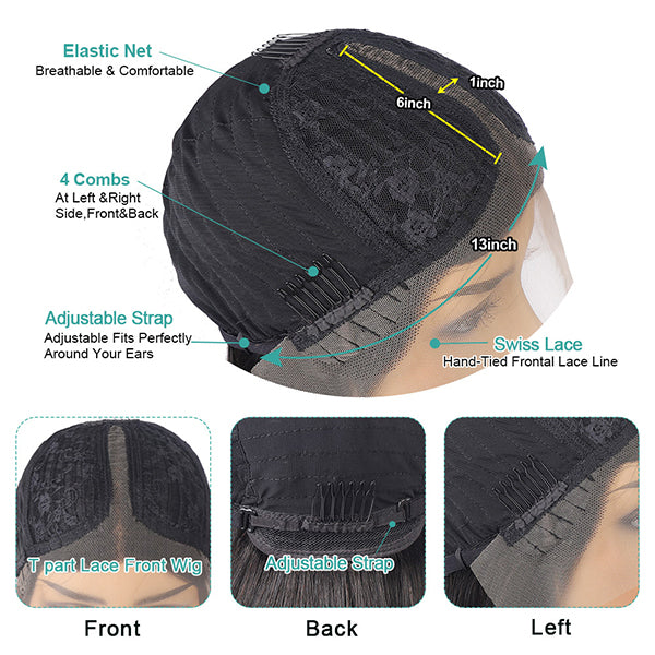 30inch Long Body Wave Wig Transparent Lace Frontal Wigs T Part Body Wave Lace Front Wig - LollyHair