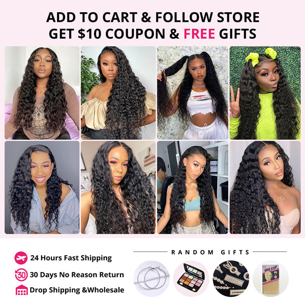 4 Bundles Indian Water Wave Virgin Human Hair Weave Bundles - LollyHair