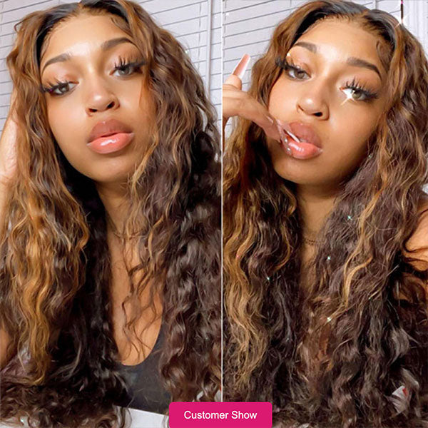 Highlight Loose Deep Wave Frontal Wig Human Hair Wig 13x4 Lace Front WIg P4/27 4x4 Closure Wig - LollyHair