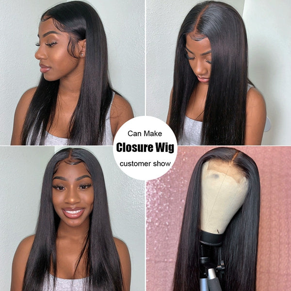 Unprocessed Brazilian Straight Hair 3 Bundles with 4x4 Lace Closure - LollyHair