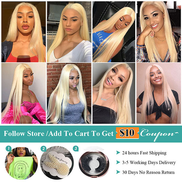613 HD Lace Frontal Wig 30 Inch Blonde Lace Front Wig Human Hair 13x4 Transparent Lace Wigs - LollyHair