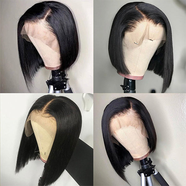 Straight Bob Wig Lace Front Human Hair Wigs Brazilian Bob Frontal Wigs 4x4 5x5 Closure Wig - LollyHair