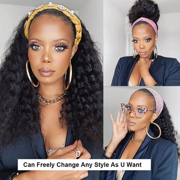 Highlight Headband Wig Brazilian Straight Ombre Headband Human Hair Wigs For Women - LollyHair