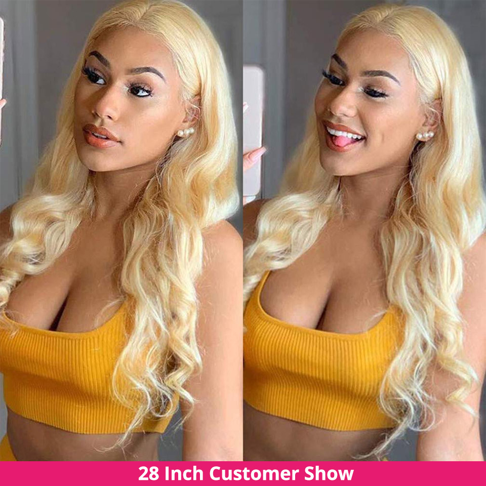 613 Bundles Body Wave with Closure Brazilian Blonde Human Hair Bundles and Closures - LollyHair