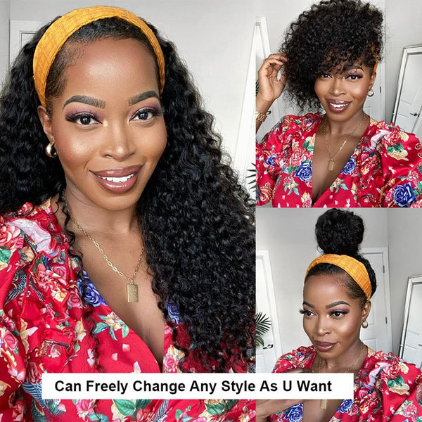 Highlight Headband Wig Brazilian Straight Ombre Headband Human Hair Wigs For Women - LollyHair