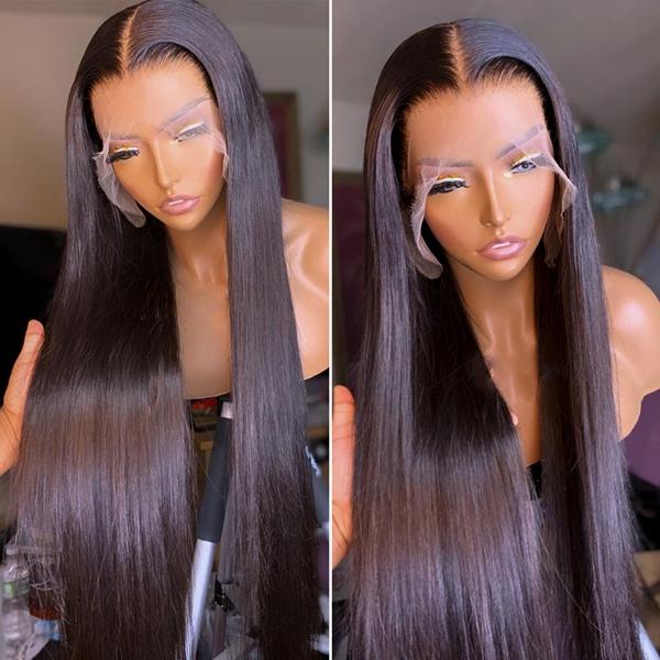 13x4 Straight Human Hair Lace Front Wigs with Baby Hair 30 Inch Wig