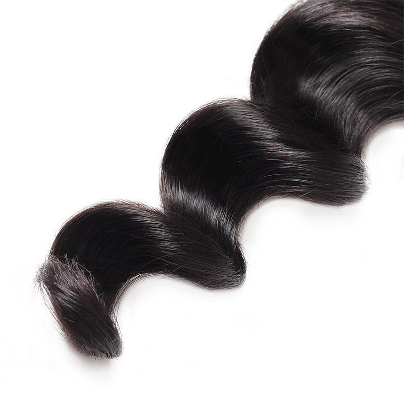 Brazilian Loose Deep Wave Virgin Human Hair 2 Bundles with 4x4 Lace Closure Lolly Hair : LOLLYHAIR