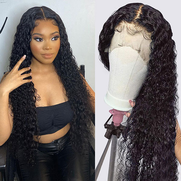 Curly Human Hair Wig 13x6x1 HD Transparent Lace Front Wig - LollyHair