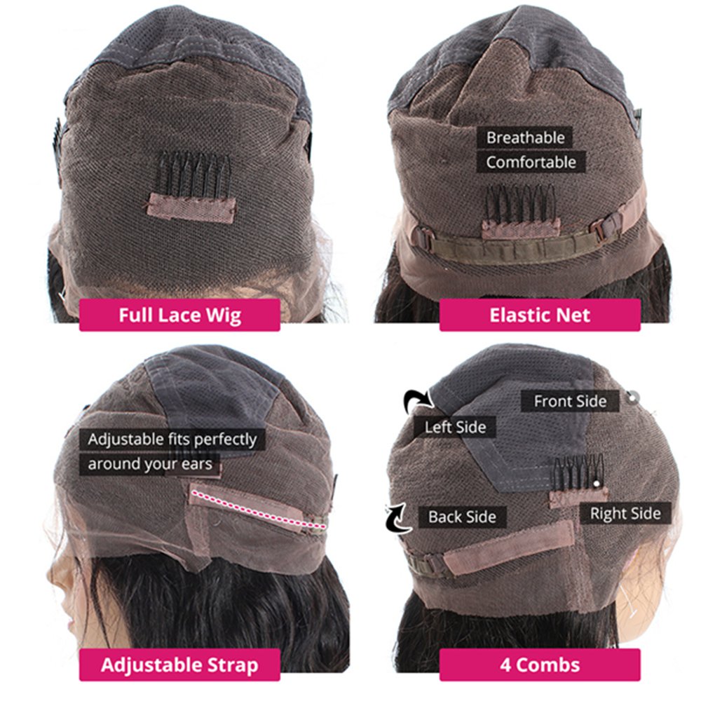 HD Body Wave Full Lace Human Hair Wigs Transparent Lace Front Human Hair Wigs Pre Plucked - LollyHair