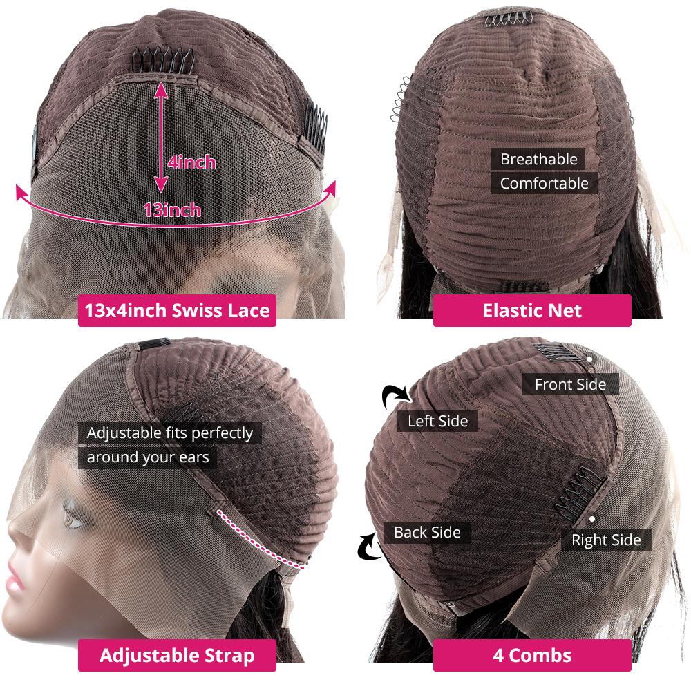 Highlight Body Wave Hair Wigs Honey Blonde Brown P4/27 Color 150% Density 13x4 Lace Front Wig - LollyHair