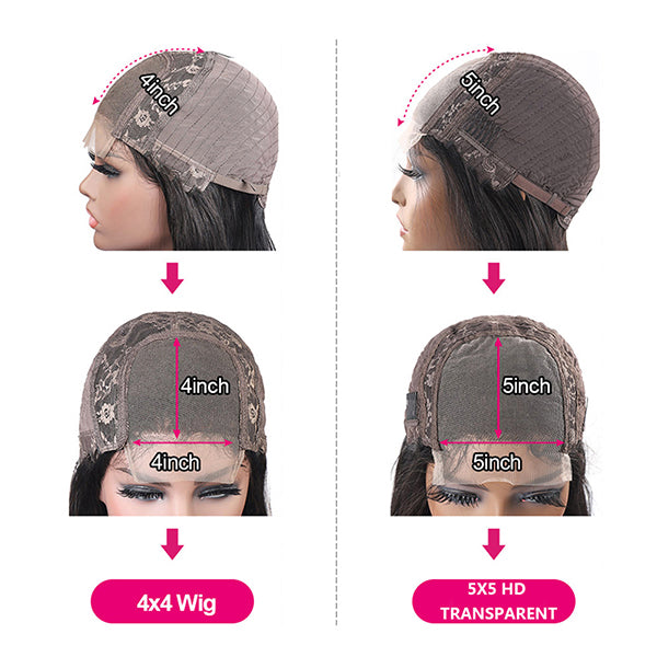 Highlight Brown P4/27 Colored 4x4 5x5 Ombre Bone Straight Lace Closure Wig - LollyHair