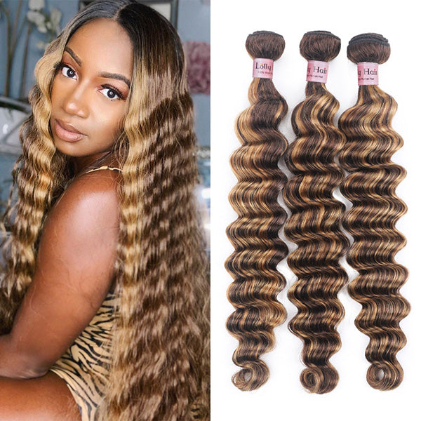 Highlight Loose Deep Wave Bundles 3Pcs/Lot 28 30inch Brazilian Virgin Human Hair Bundles - LollyHair