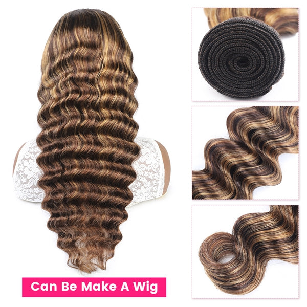 Highlight Loose Deep Wave Bundles 3Pcs/Lot 28 30inch Brazilian Virgin Human Hair Bundles - LollyHair