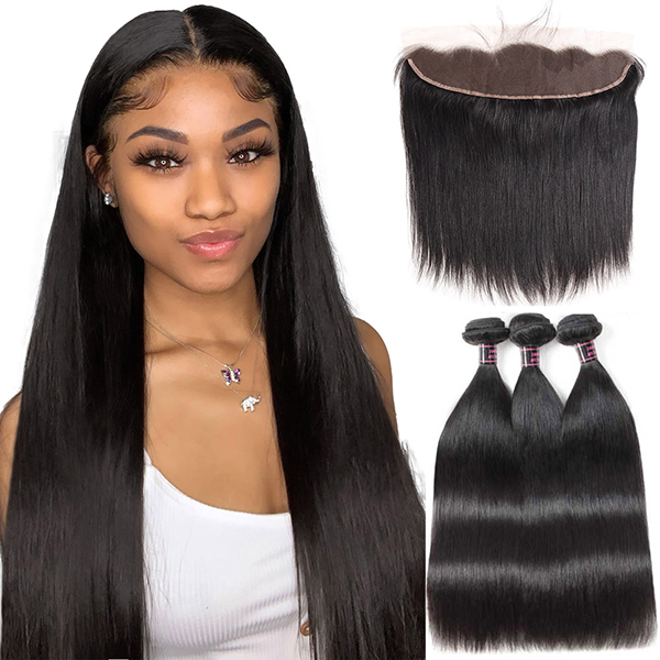 Straight Hair Bundles With Frontal - LollyHair