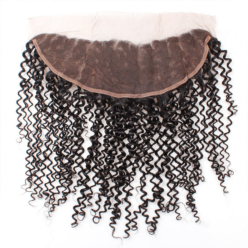 Lolly 9A Malaysian Curly Virgin Human Hair 2 Bundles With 13x4 Lace Frontal Closure : LOLLYHAIR