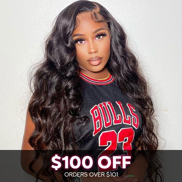 Lolly $100 OFF Body Wave Ready to Wear Glueless Wig 4x4 HD Transparent Lace Closure Wig Human Hair Flash Sale