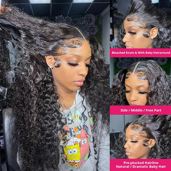 Lolly $100 OFF Curly Ready to Wear Glueless Human Hair Wigs 4x4 HD Transparent Lace Closure Wig Flash Sale