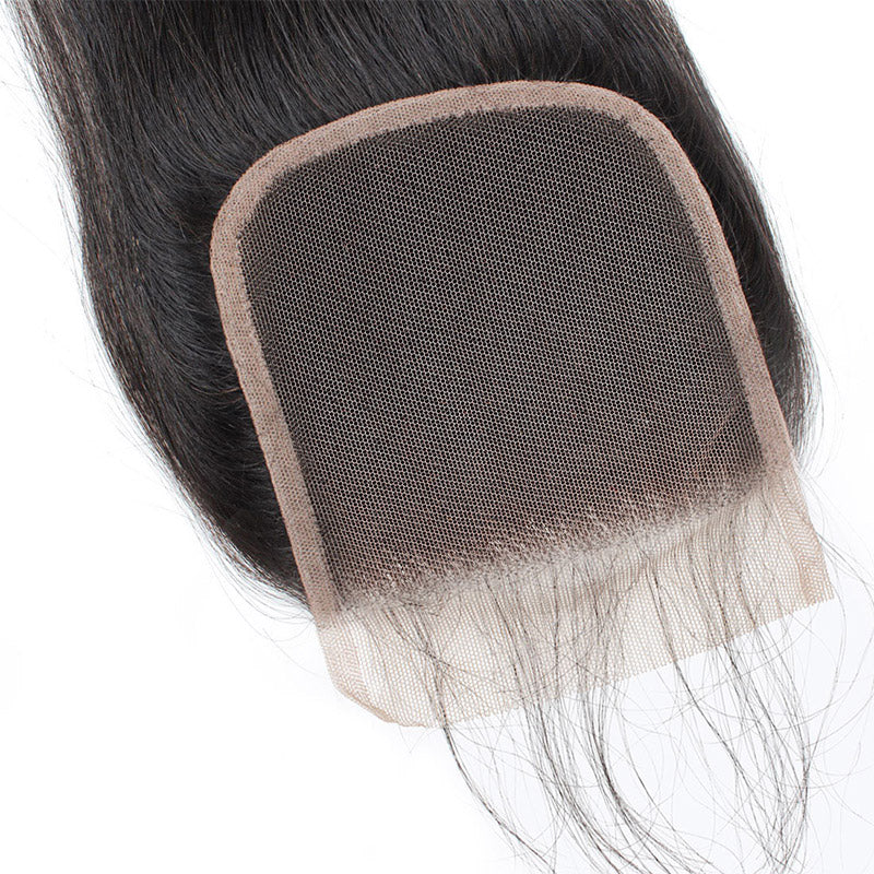 Lolly Hair Unprocessed Natural Brazilian Straight Virgin Hair Weave 4 Bundles With Lace Closure Best Straight Hair Extensions : LOLLYHAIR
