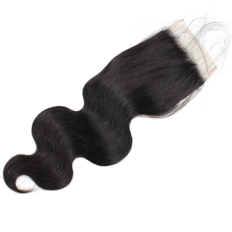 Lolly 100% Virgin Indian Body Wave Hair 2 Bundles With 4*4 Lace Closure 9A : LOLLYHAIR