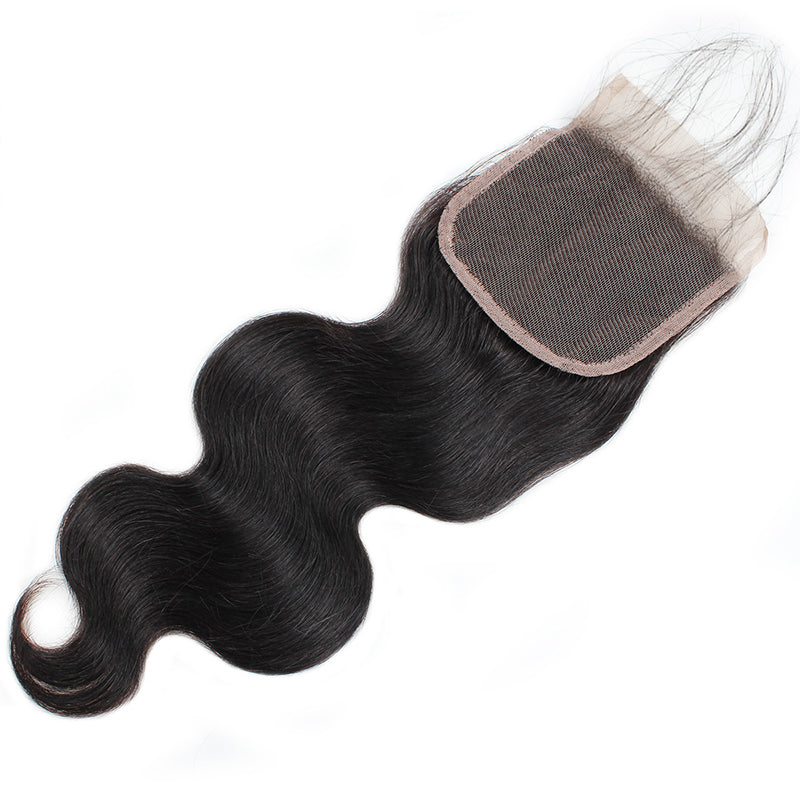 Lolly 100% Virgin Indian Body Wave Hair 2 Bundles With 4*4 Lace Closure 9A : LOLLYHAIR