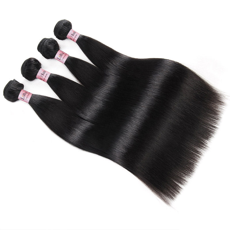 Lolly Hair 100% Malaysian Virgin Hair 4pcs Straight Human Hair Bundles with Closure : LOLLYHAIR