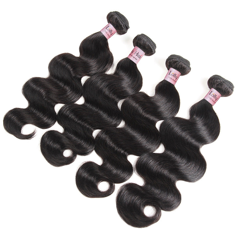 Lolly Hair Natural Peruvian Body Wave Virgin Hair 8-28 inch 4 Bundles with Lace Closure 100% Virgin Peruvian Body Wave Extensions 4 Bundles Virgin Remy Hair : LOLLYHAIR