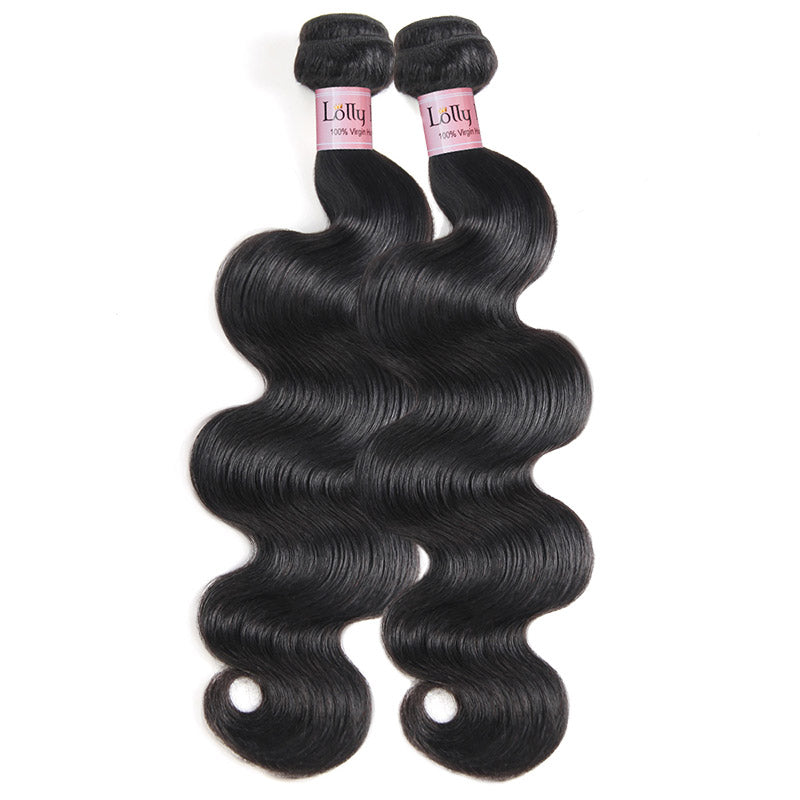 Lolly Virgin Malaysian Body Wave Hair Bundles Weaves With Lace Closure 9A : LOLLYHAIR