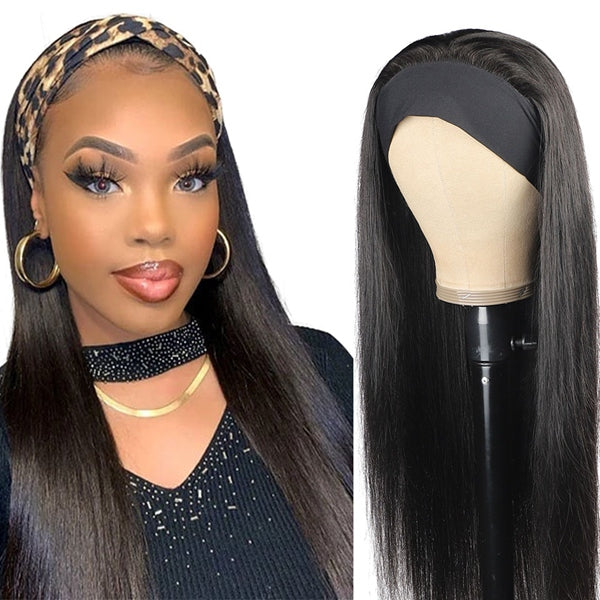 Highlight Headband Wig Brazilian Straight Ombre Headband Human Hair Wigs For Women - LollyHair