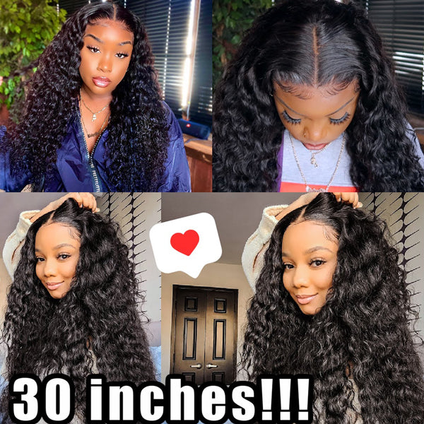 Undetectable Invisible Lace Water Wave Hair 13x4 HD Lace Front Wigs - LollyHair