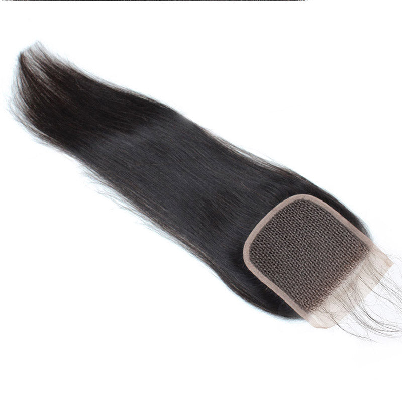 Lolly Hair Virgin Peruvian Straight Hair 2 Bundles With 4*4 Lace Closure 9A : LOLLYHAIR