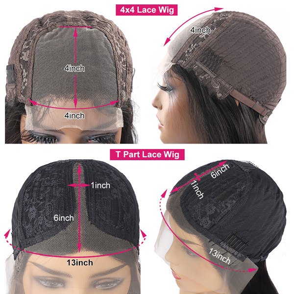 Bone Straight Human Hair Wig Bob Wig Lace Front Human Hair Wigs 4X4 Closure Wig - LollyHair