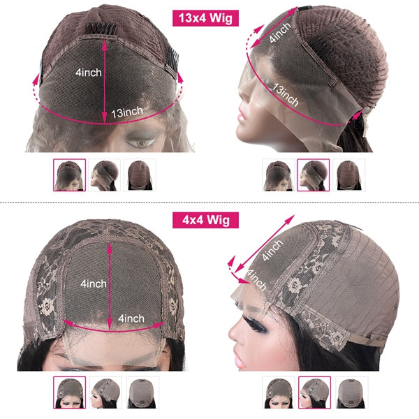 Short Bob Wig Lace Front Human Hair Wigs 4X4/13x4 Body Wave Wig for Women - LollyHair