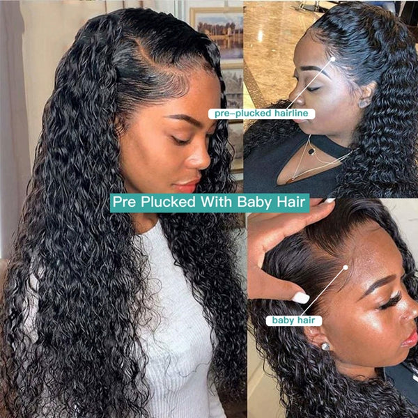 360 Lace Frontal Wig Water Wave HD Lace Front Wigs for Women - LollyHair