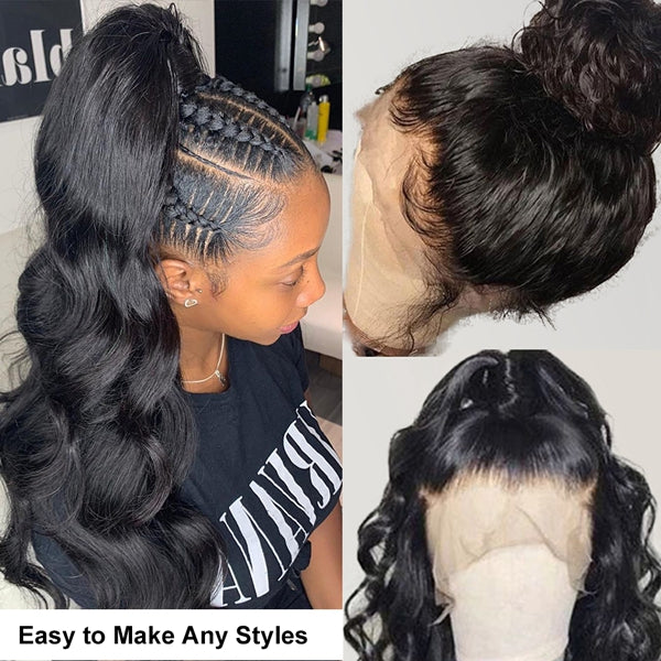 360 Lace Frontal Wig Body Wave Lace Front Human Hair Wigs for Black Women - LollyHair