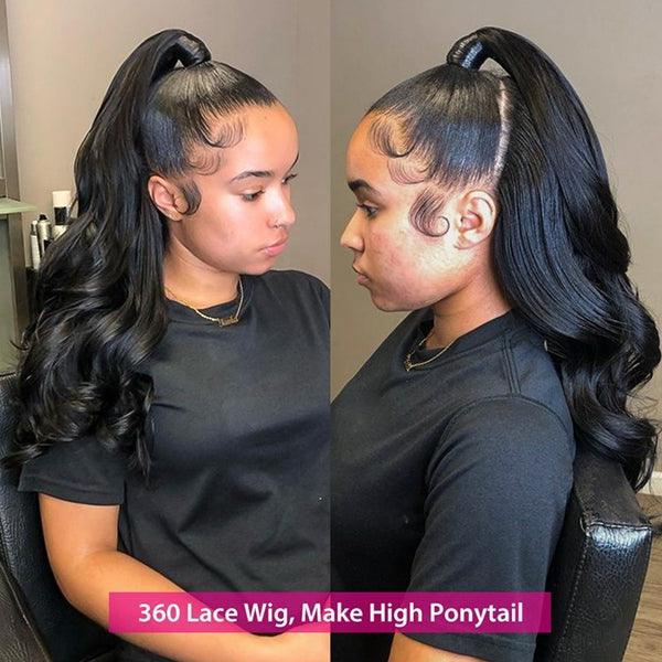 360 Lace Frontal Wig Body Wave Lace Front Human Hair Wigs for Black Women - LollyHair